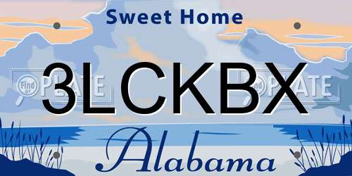 3LCKBX Alabama License Plate