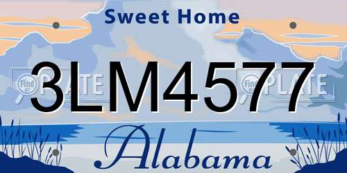 3LM4577 Alabama License Plate