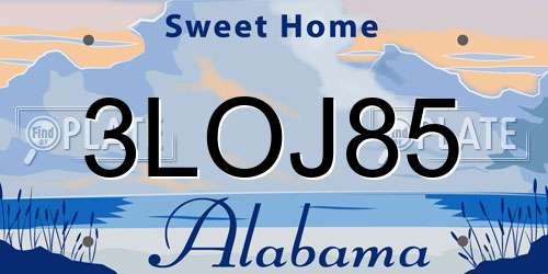 3LOJ85 Alabama License Plate