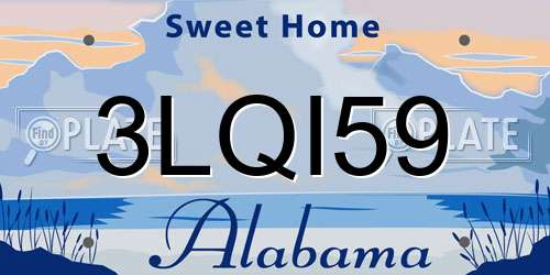 3LQI59 Alabama License Plate
