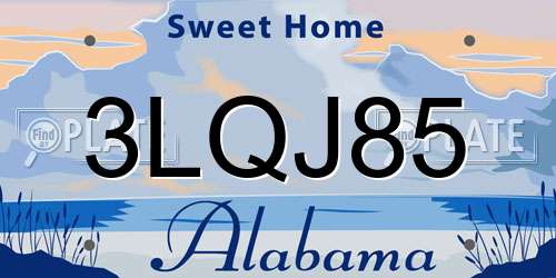 3LQJ85 Alabama License Plate