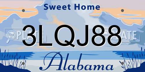 3LQJ88 Alabama License Plate