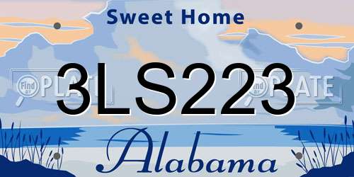 3LS223 Alabama License Plate