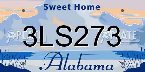 3LS273 Alabama License Plate