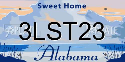 3LST23 Alabama License Plate