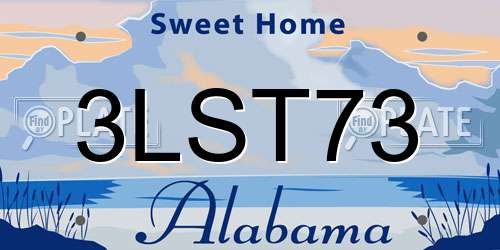 3LST73 Alabama License Plate