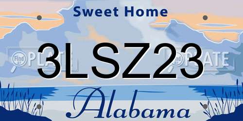 3LSZ23 Alabama License Plate