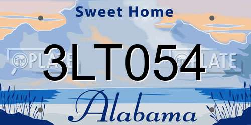 3LT054 Alabama License Plate