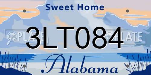 3LT084 Alabama License Plate