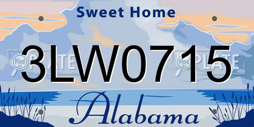 3LW0715 Alabama License Plate