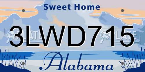 3LWD715 Alabama License Plate