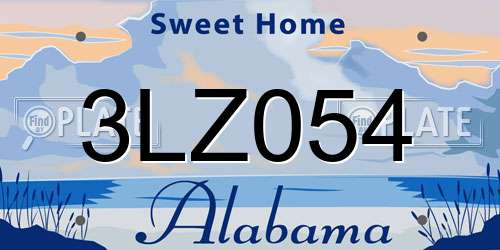 3LZ054 Alabama License Plate