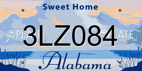 3LZ084 Alabama License Plate