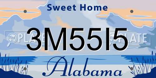 3M55I5 Alabama License Plate