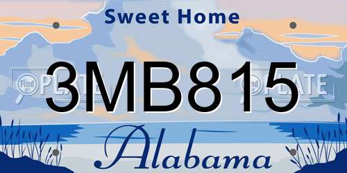 3MB815 Alabama License Plate