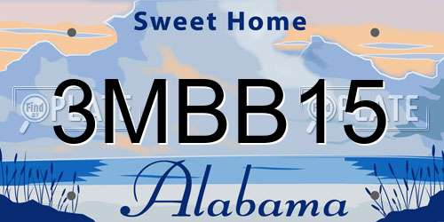 3MBB15 Alabama License Plate