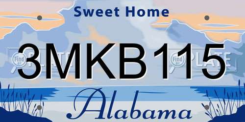 3MKB115 Alabama License Plate