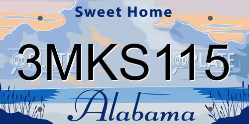 3MKS115 Alabama License Plate