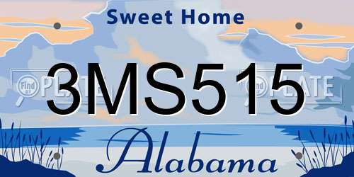 3MS515 Alabama License Plate