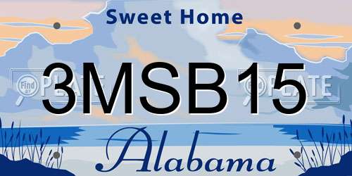 3MSB15 Alabama License Plate
