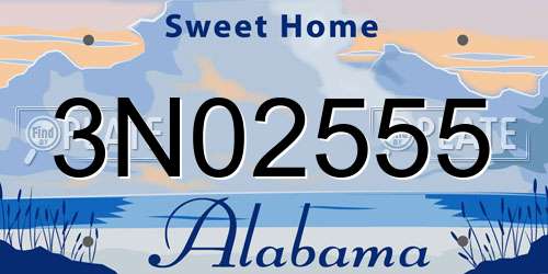 3N02555 Alabama License Plate