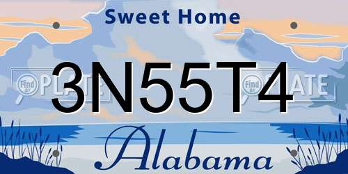 3N55T4 Alabama License Plate