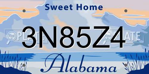 3N85Z4 Alabama License Plate