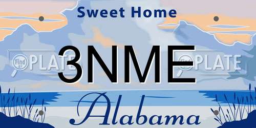 3NME Alabama License Plate