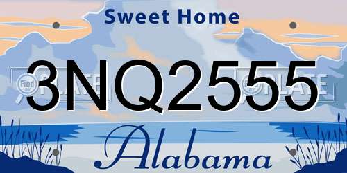 3NQ2555 Alabama License Plate