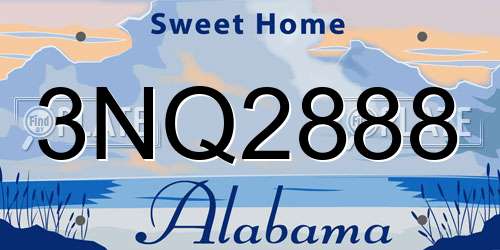 3NQ2888 Alabama License Plate