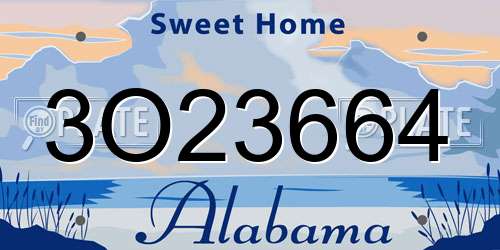 3O23664 Alabama License Plate
