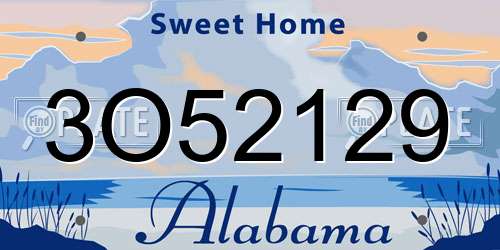 3O52129 Alabama License Plate