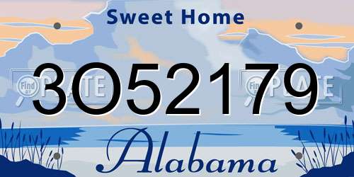 3O52179 Alabama License Plate