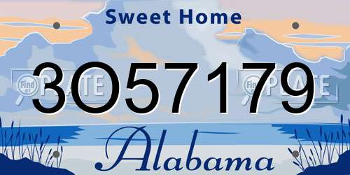 3O57179 Alabama License Plate