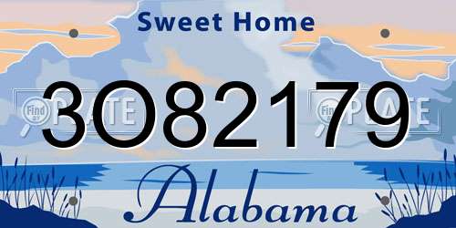 3O82179 Alabama License Plate