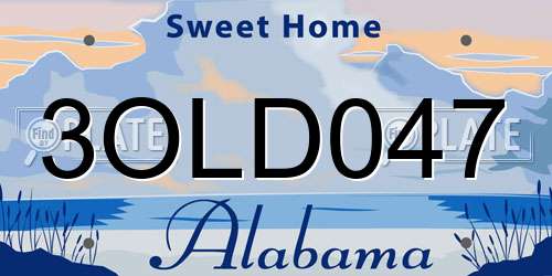 3OLD047 Alabama License Plate