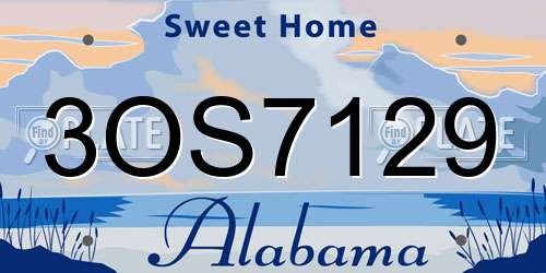 3OS7129 Alabama License Plate