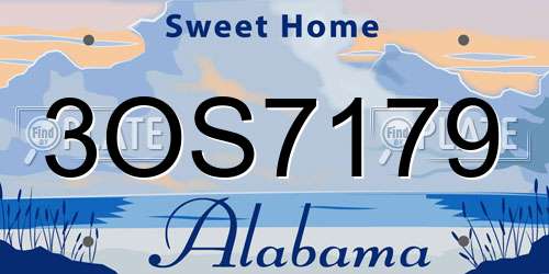3OS7179 Alabama License Plate