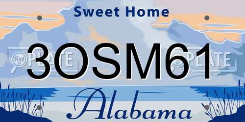 3OSM61 Alabama License Plate