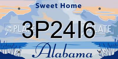 3P24I6 Alabama License Plate