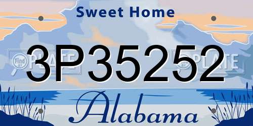 3P35252 Alabama License Plate