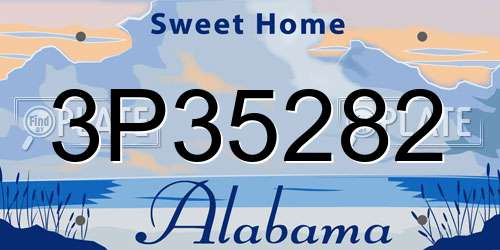 3P35282 Alabama License Plate