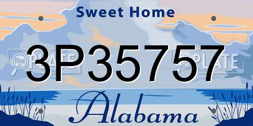 3P35757 Alabama License Plate