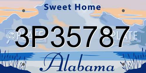 3P35787 Alabama License Plate
