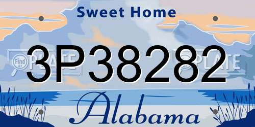 3P38282 Alabama License Plate