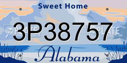 3P38757 Alabama License Plate