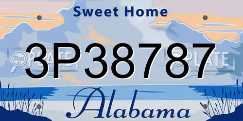 3P38787 Alabama License Plate