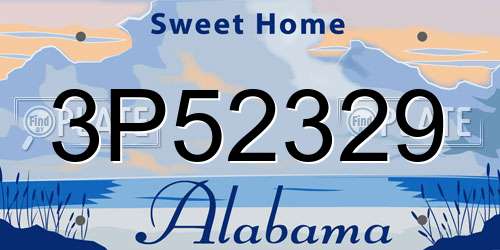 3P52329 Alabama License Plate