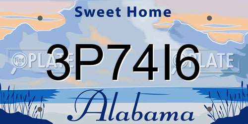 3P74I6 Alabama License Plate