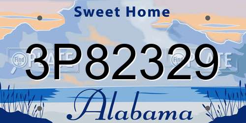 3P82329 Alabama License Plate
